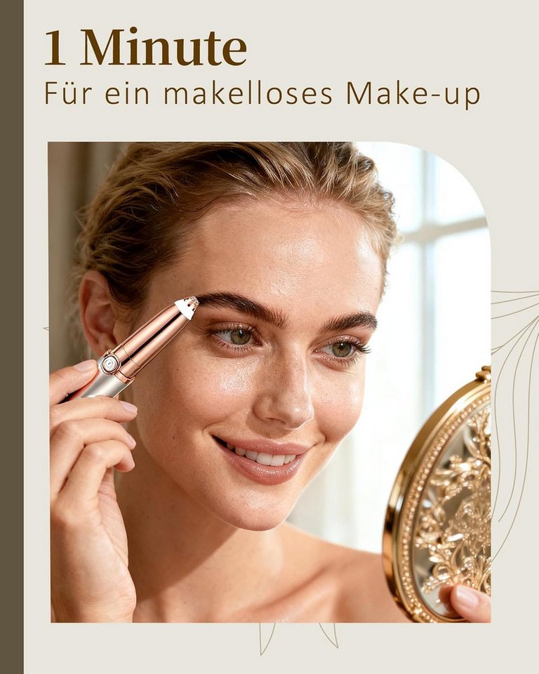 FELIXLEO Haarentferner-Set Augenbrauenrasierer Damen Elektrisch mit Ersatzkopf USB Bild 5