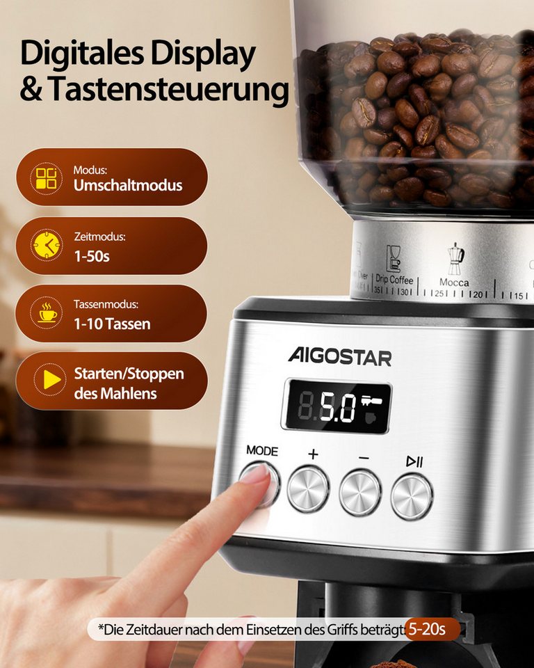 Taylor Swoden Espressomaschine, 2 in 1 Kompakte Edelstahl Kapsel Kaffeemaschine mit 1,35L Tank Bild 2