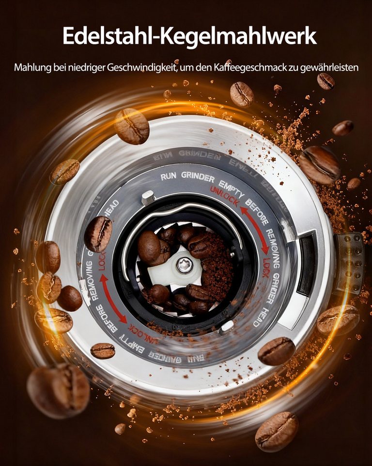 Taylor Swoden Espressomaschine, 2 in 1 Kompakte Edelstahl Kapsel Kaffeemaschine mit 1,35L Tank Bild 5