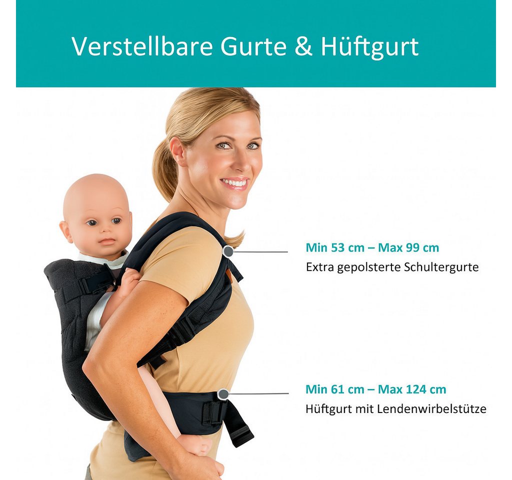 Fyrove Babytrage Babytrage 4-in-1 Trage-Ergonomisch für Neugeborene und ältere Babys, Babytrage,Marsupi Babytrage,Rookie Babytrage Bild 2