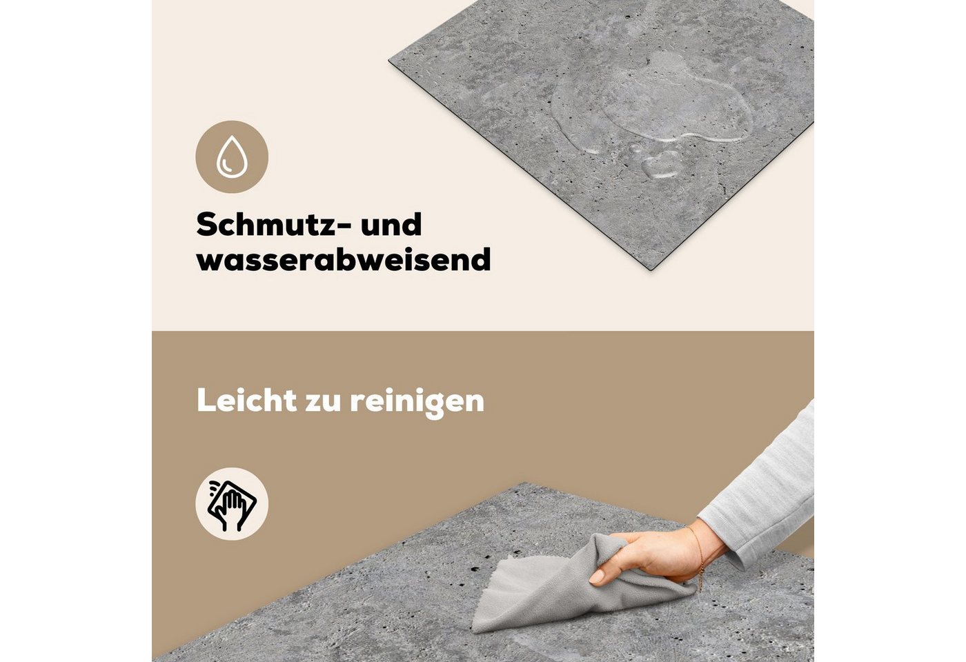 MuchoWow Herd-Abdeckplatte Beton - Schiefer - Grau - Betonoptik/print, Vinyl, (1 tlg), Abdeckplatte für Ceranfeld, Herd Inductionsmatte, 60x50 cm Bild 5