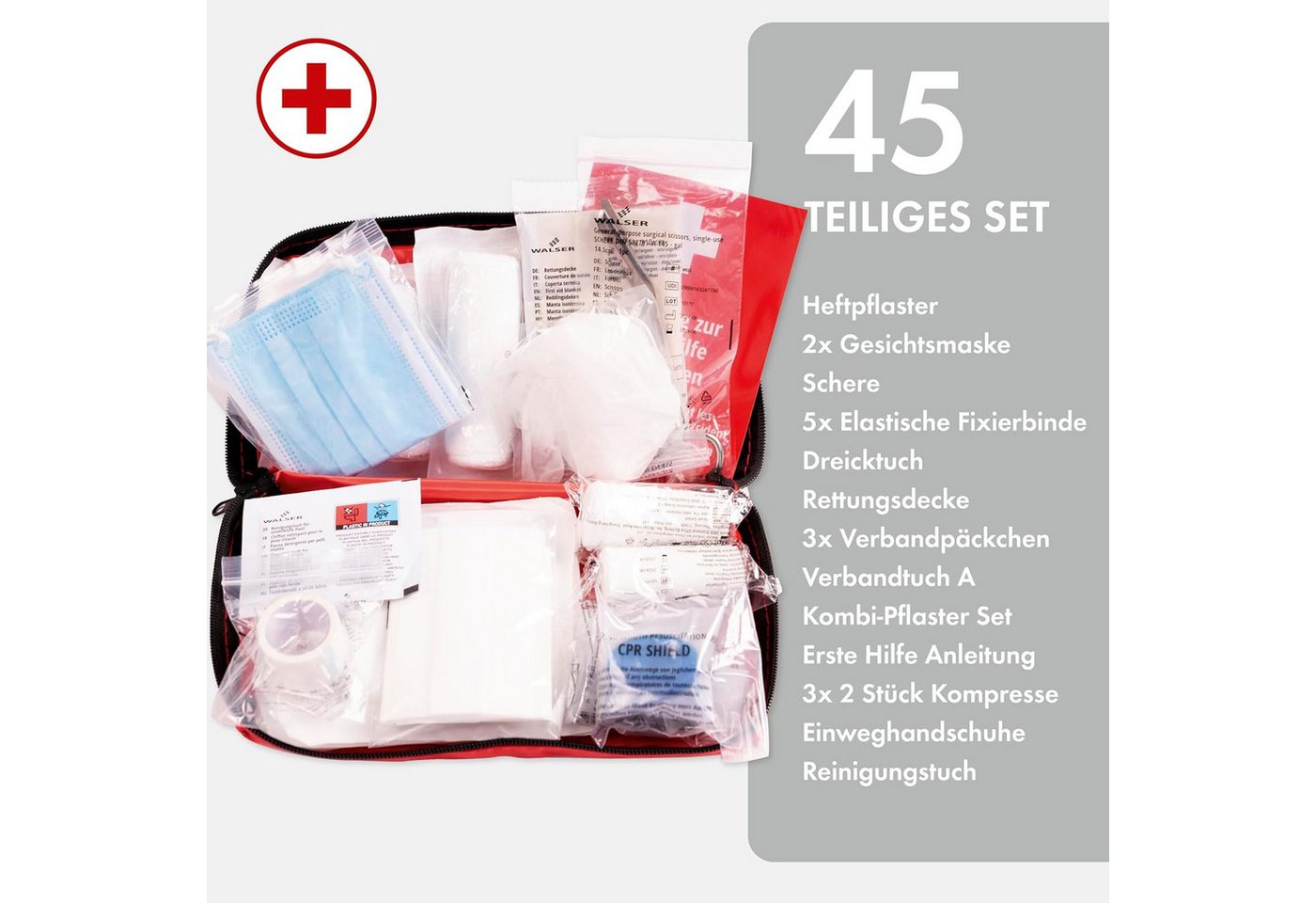 WALSER Erste-Hilfe-Set Walser Auto Verbandskasten 2025 DIN 13164, Erste Hilfe Set, sehr gut Bild 2