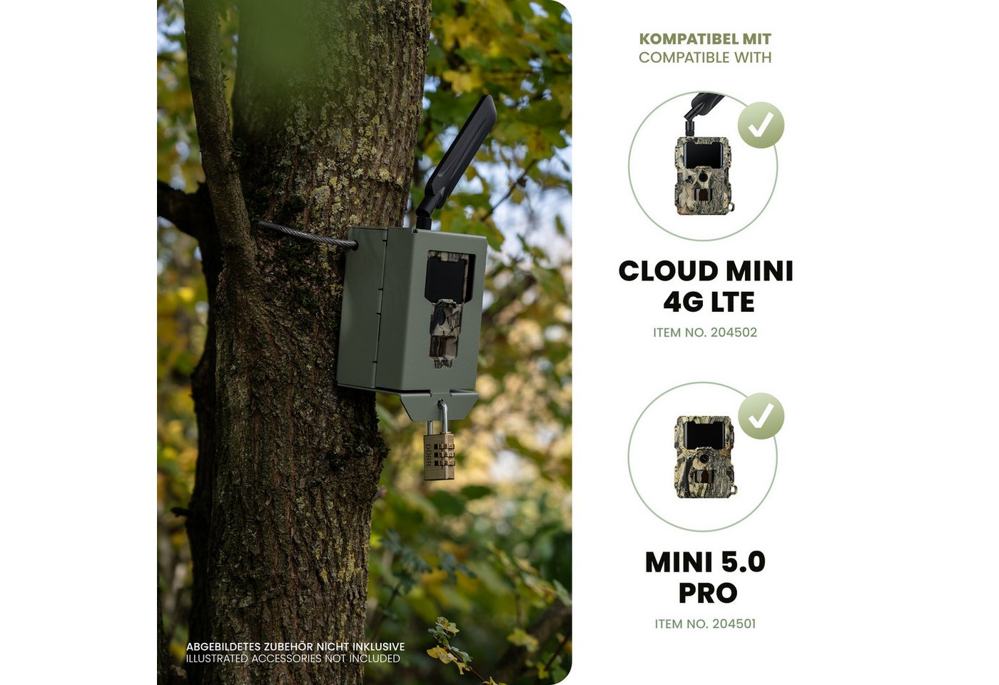 Dörr Überwachungskamera Zubehör Metallschutzgehäuse für Cloud Mini 4G LTE, Mini 5.0 Pro Wildkamera (Außenbereich, Innenbereich, 2-tlg., Diebstahlschutz, Wetterfest, Rostfrei, Abschließbar, Made in Germany)