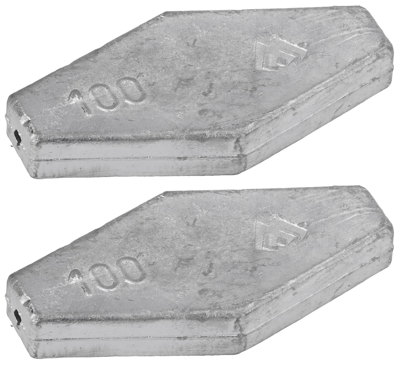 MIKADO Total Fishing Sargblei RHOMBUS Sargblei 2 Stück oder 10er SET - je 40g Sargblei mit Noppen, (10-St), Mit Noppen Bild 2