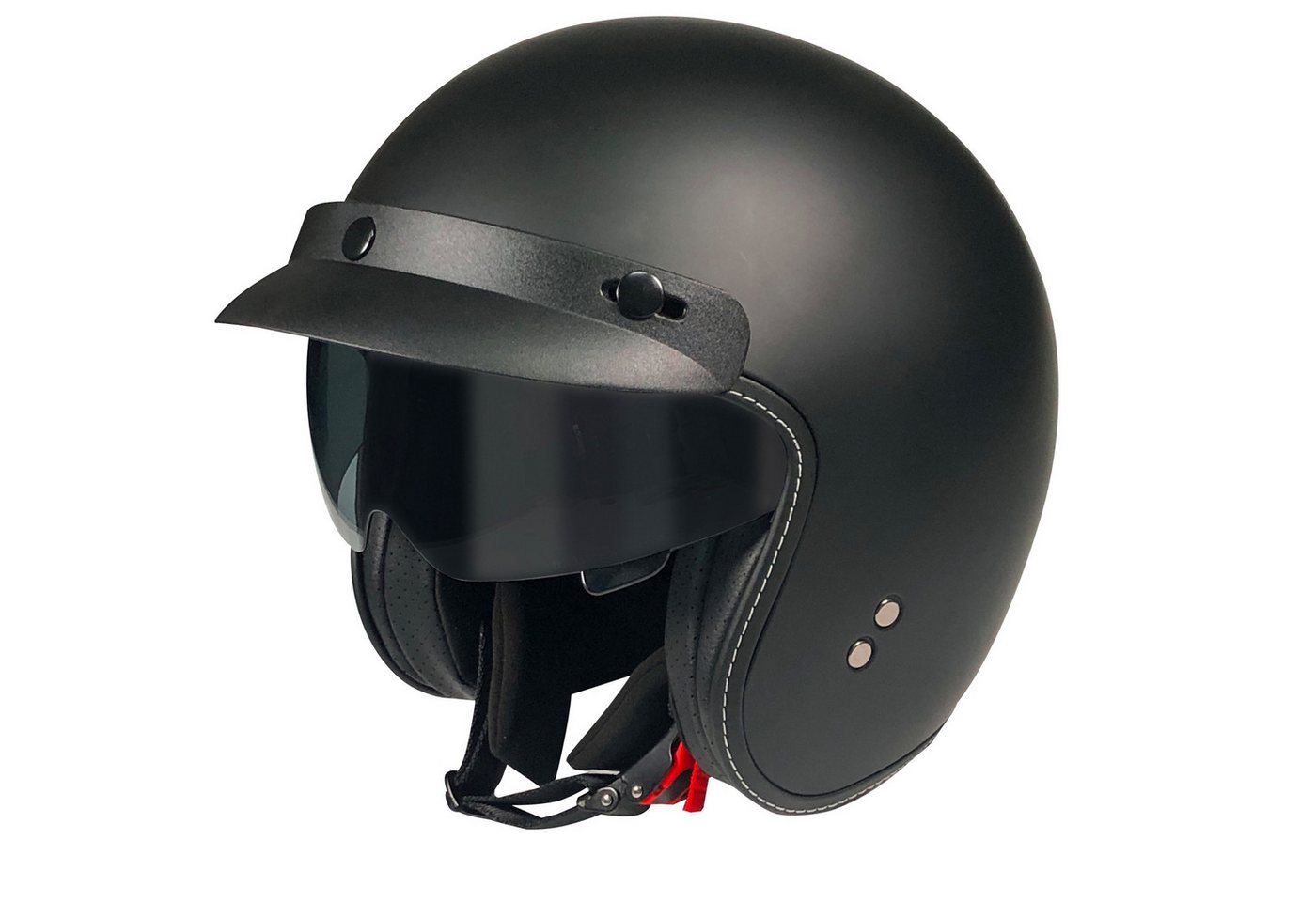 ROCC Motorradhelm Rocc Classic Pro Jethelm Matt-Schwarz M (1er Set), jethelm für motorrad