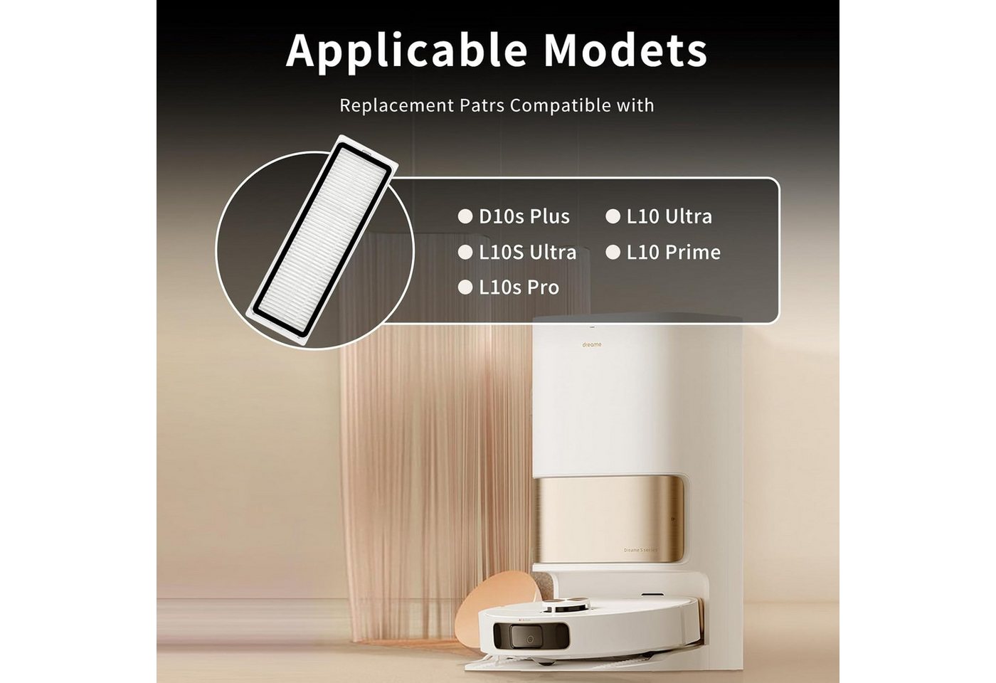 FELIXLEO Staubfilter 4 HEPA Filter für Dreame L10 Prime D10 Plus Gen2 L10s Ultra Waschbar Bild 4