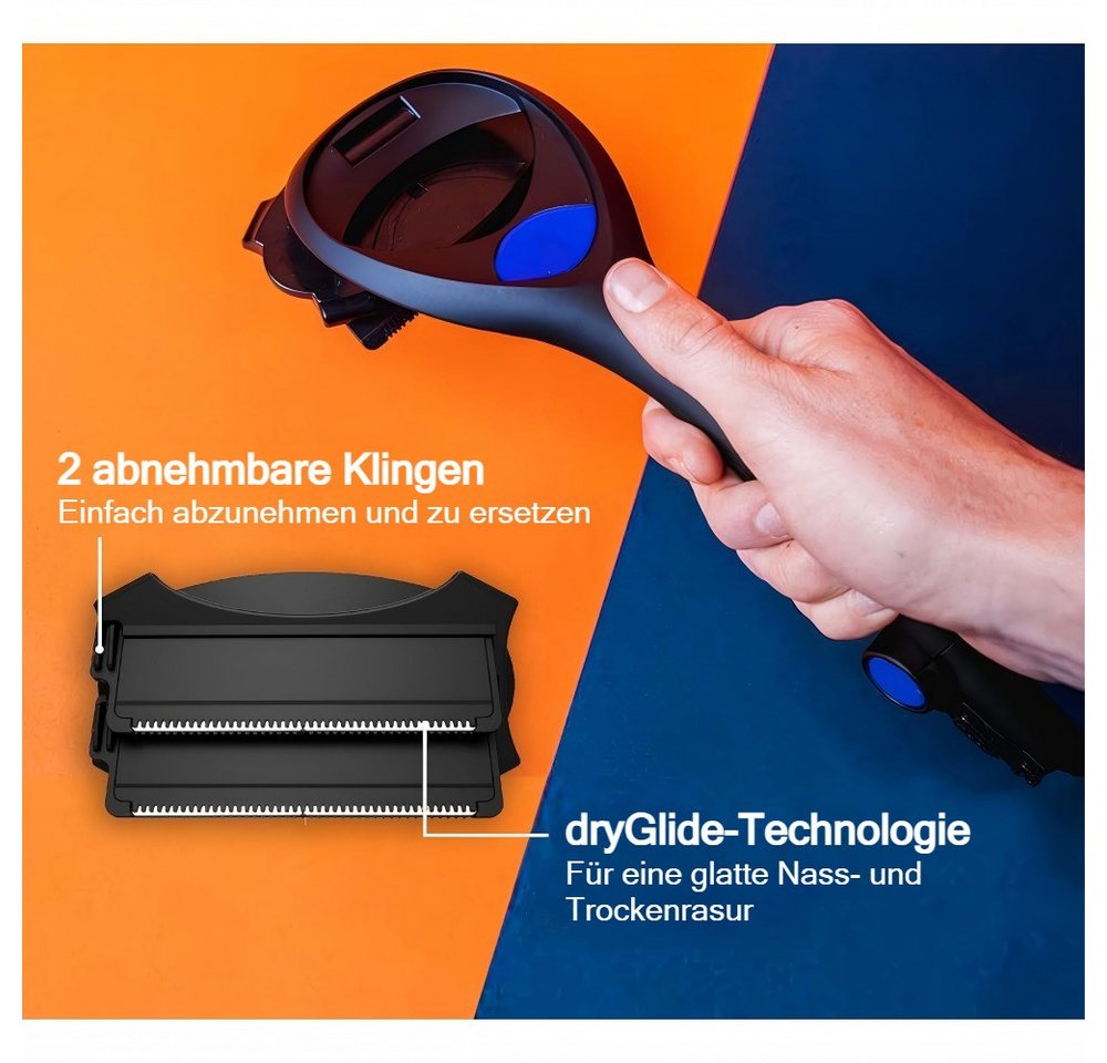 ibettertec Haarschneider Männer Rückenrasierer, Ergonomischer Rückenhaarentferner für Männer, Geeignet zur Haarentfernung an Brust, Rücken sowie Armen und Bauch Bild 4