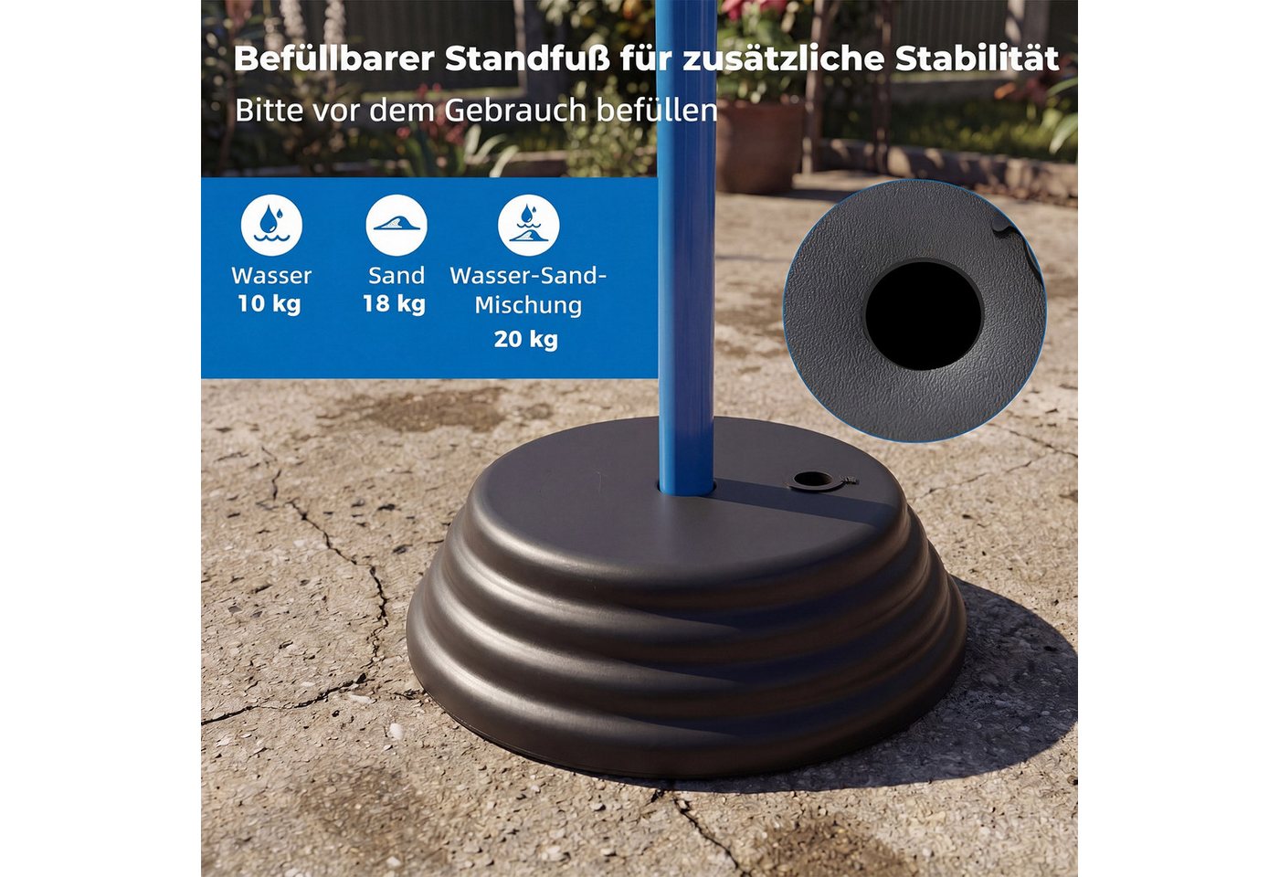 COSTWAY Basketballständer, Mit höhenverstellbarem Pfosten von 105-255 cm Bild 3