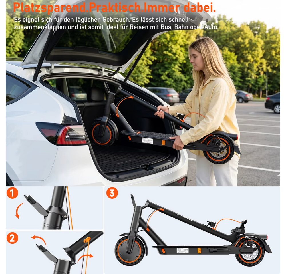 Athlix E-Scooter T3 ABE faltbarer E-Scooter mit Straßenzulassung 3 Modi 8,5 Zoll Räder, 20 km/h, Stoßdämpfendes Fahrwerk, Schneller Faltmechanismus Bild 3