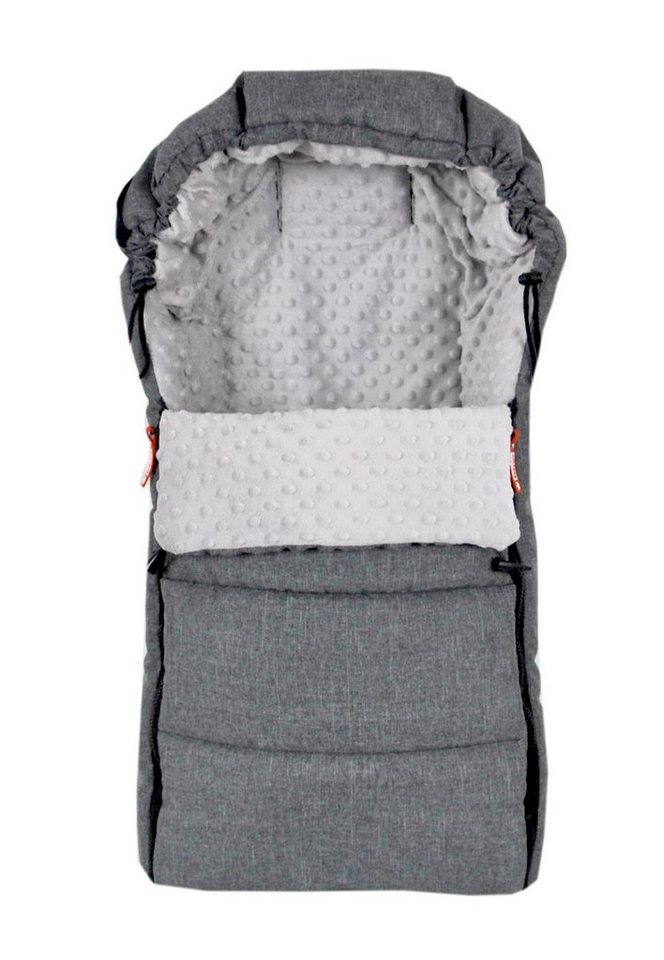 BabyLux Fußsack BABYLUX Fußsack MINKY Kinderwagen Buggy Fleece Babyschale Thermo, Grau + Minky Grau