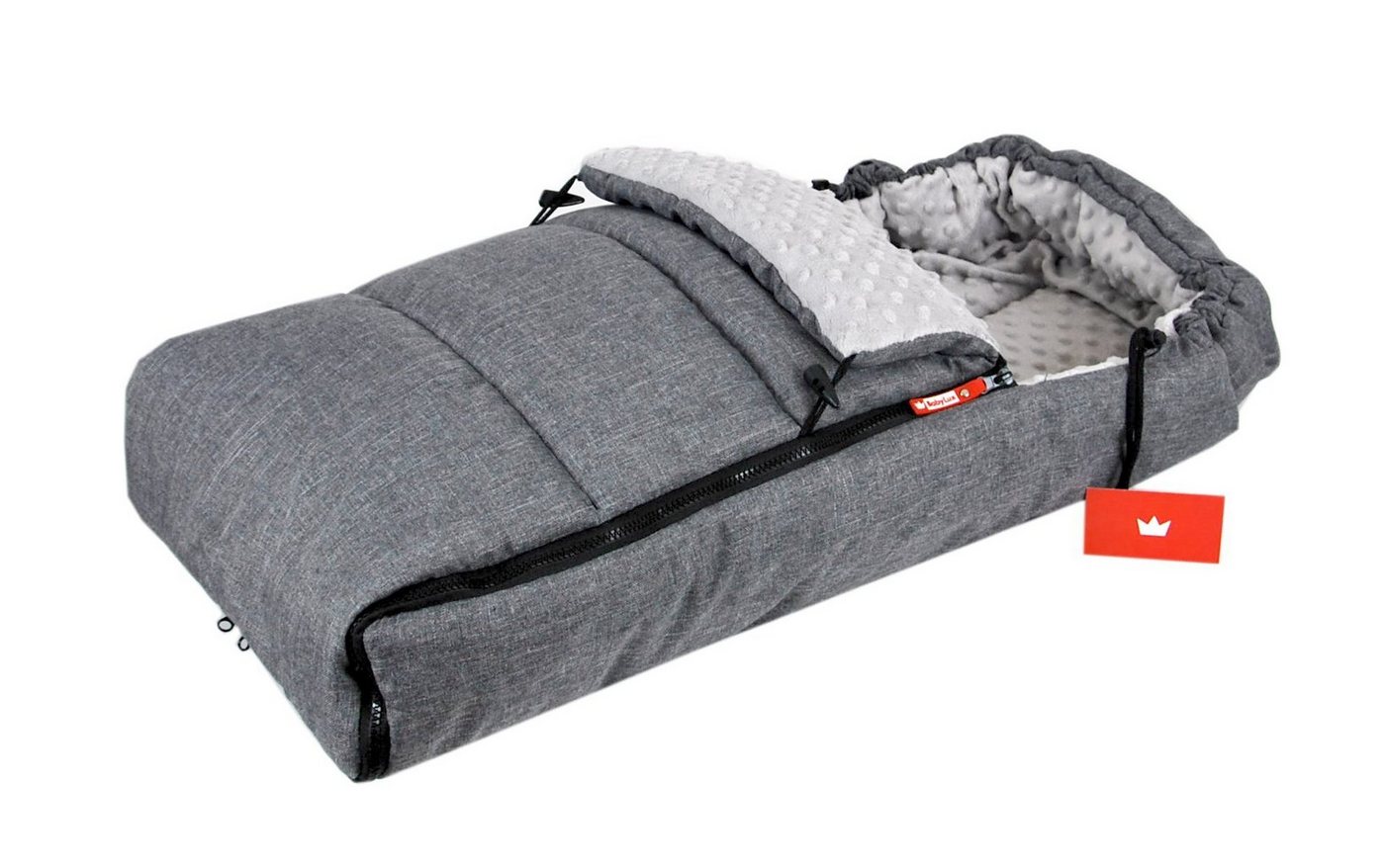 BabyLux Fußsack BABYLUX Fußsack MINKY Kinderwagen Buggy Fleece Babyschale Thermo, Grau + Minky Grau Bild 5