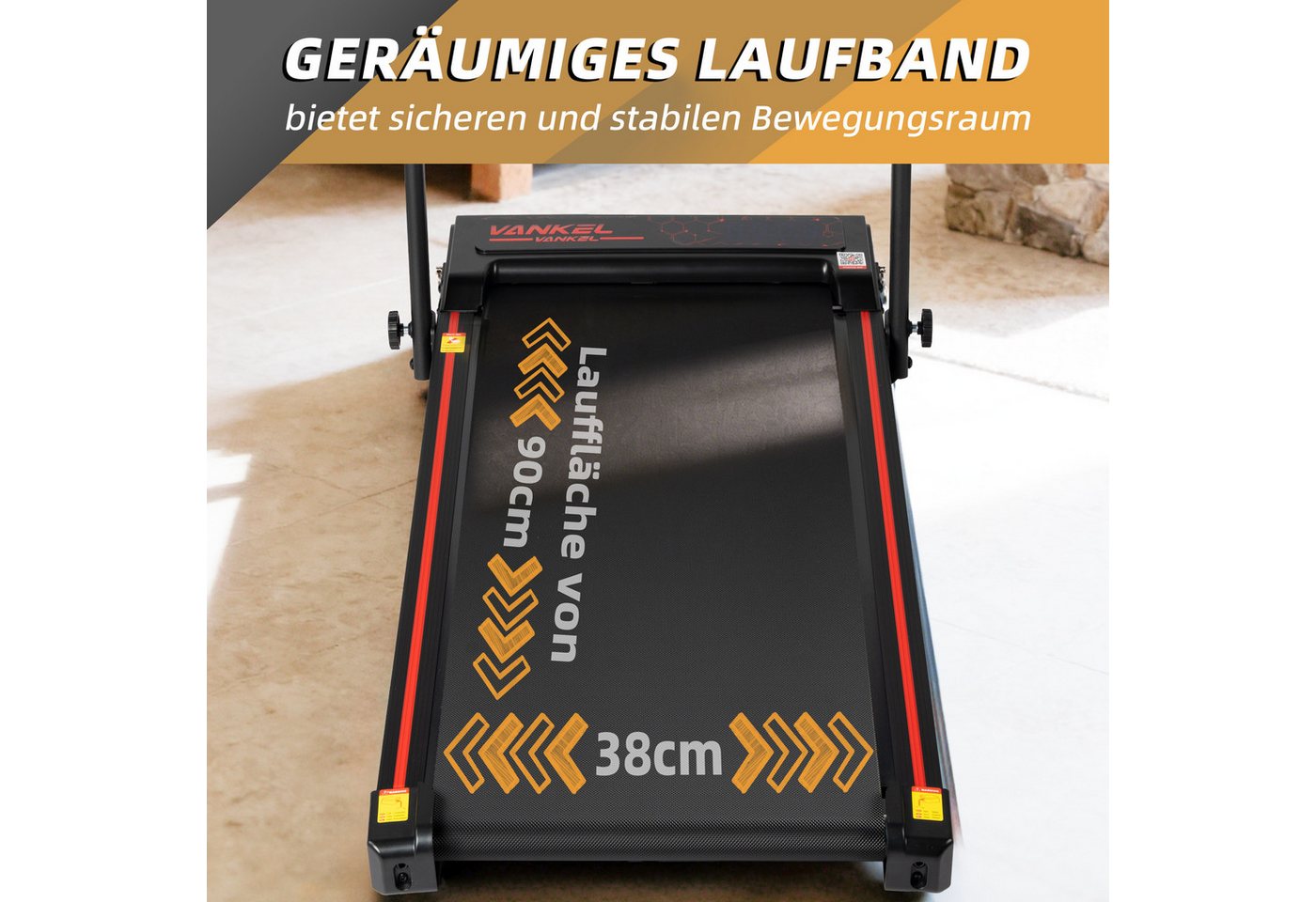 Vankel Laufband Klappbares Laufband, 1-12 km/h, mit App-Steuerung (Fernbedienung), Kompaktes Gehband fürs Homeoffice mit 8% Steigung Bild 5
