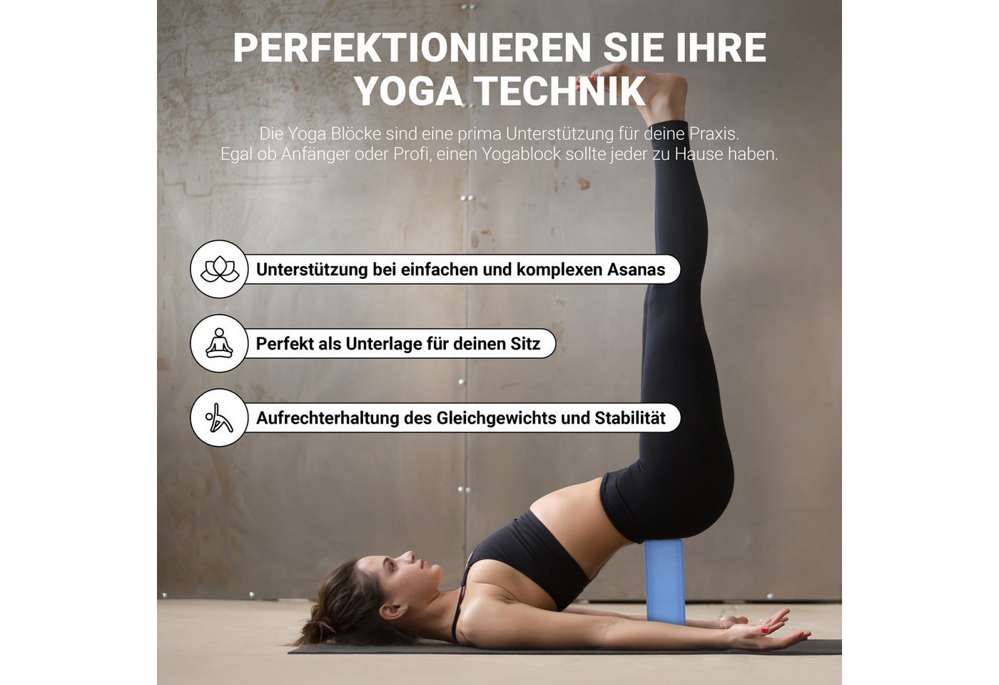 MSports® Yogablock Yogablock in verschiedenen Farben - 2er Pack - Yogaklotz Bild 3