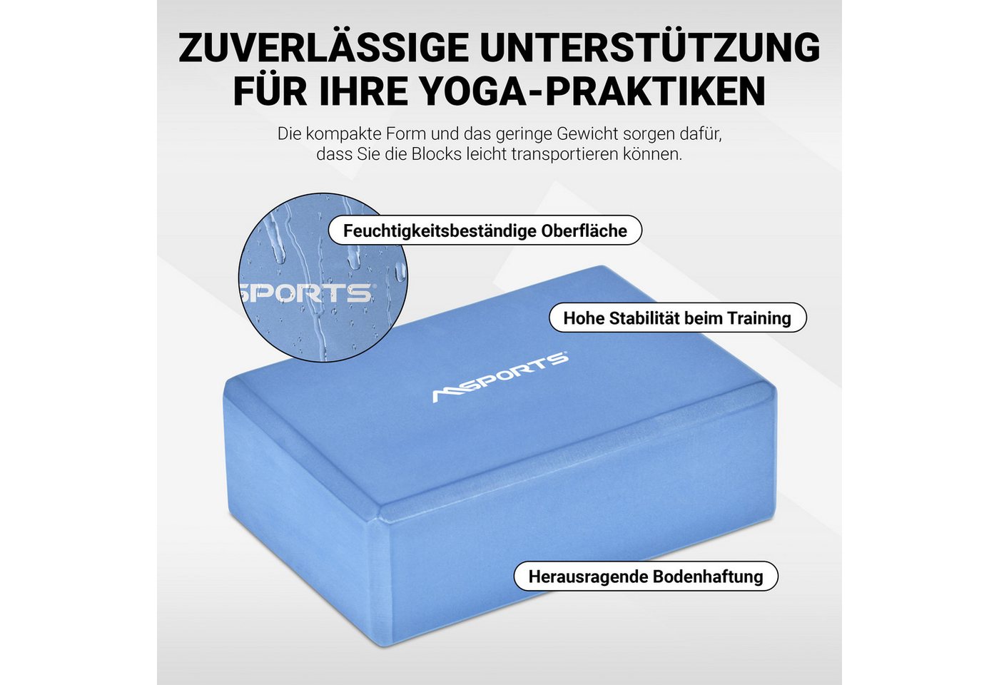 MSports® Yogablock Yogablock in verschiedenen Farben - 2er Pack - Yogaklotz Bild 5
