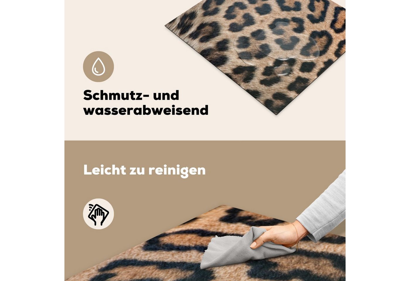 MuchoWow Herd-Abdeckplatte Leopardenmuster, Vinyl, (1 tlg), Abdeckplatte für Ceranfeld, Herd Inductionsmatte, 57.6x51.6 cm Bild 5
