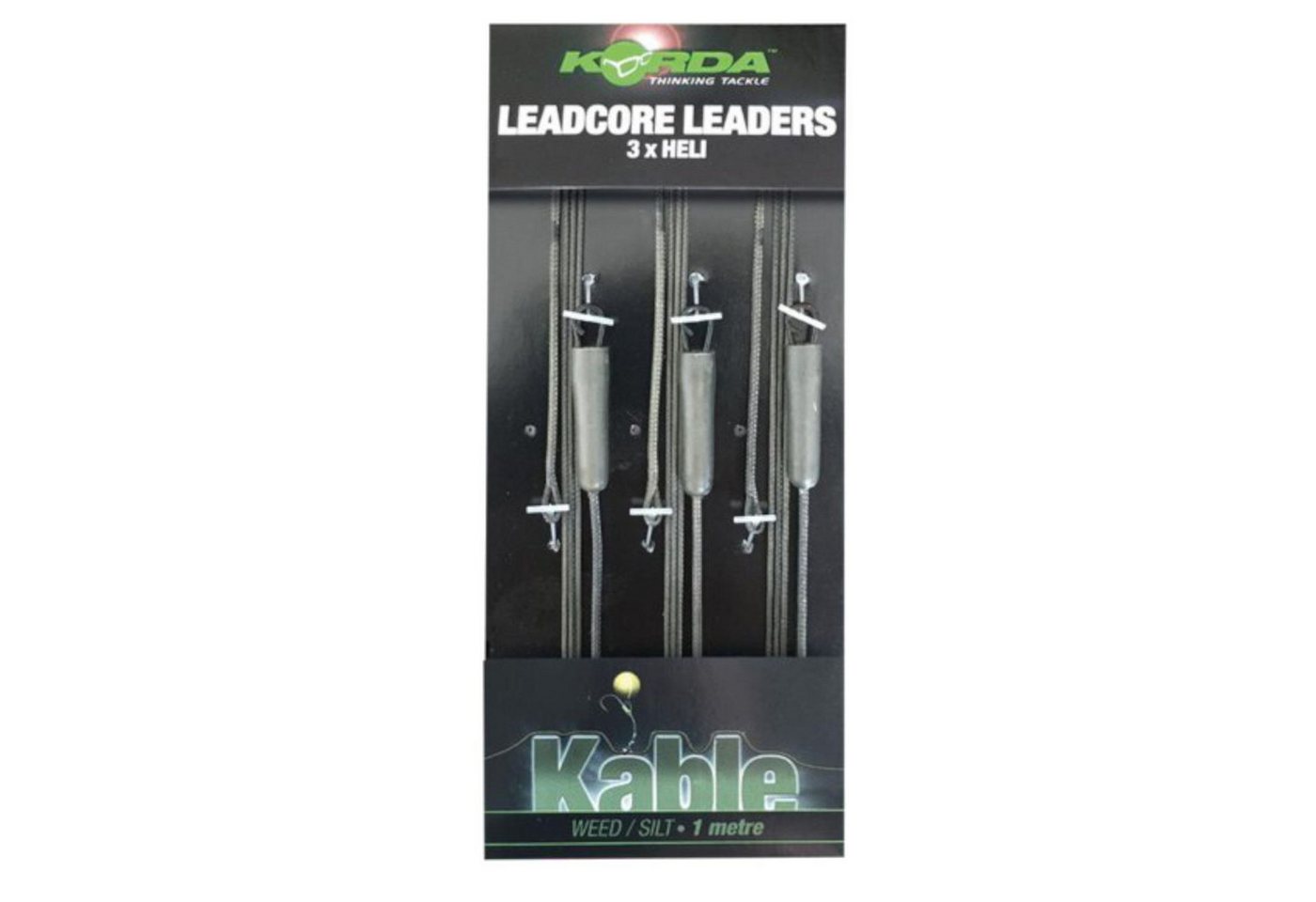 Korda Karpfenhaken Korda Leadcore Leader Heli 1m - 3 Vorfächer