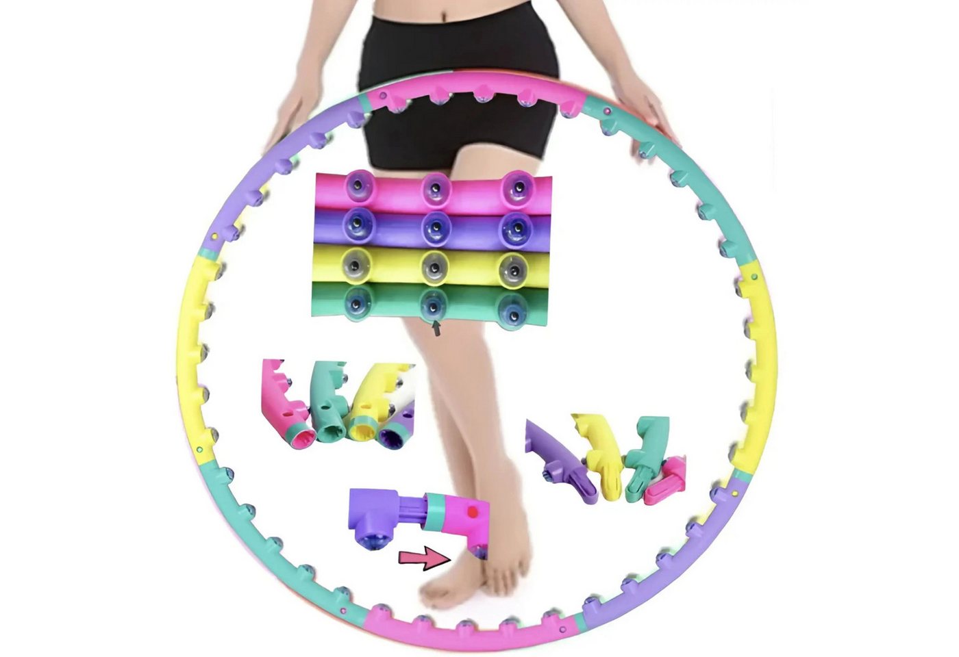 Sport-Knight® Hula-Hoop-Reifen Hula Hoop Reifen Premium, Magnet-Massage-Noppen Bild 4