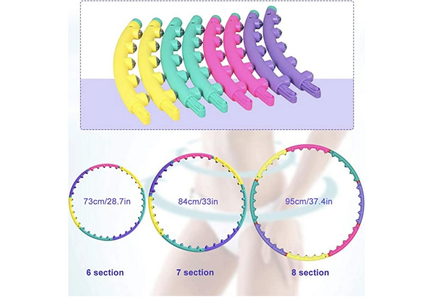 Sport-Knight® Hula-Hoop-Reifen Hula Hoop Reifen Premium, Magnet-Massage-Noppen Bild 5