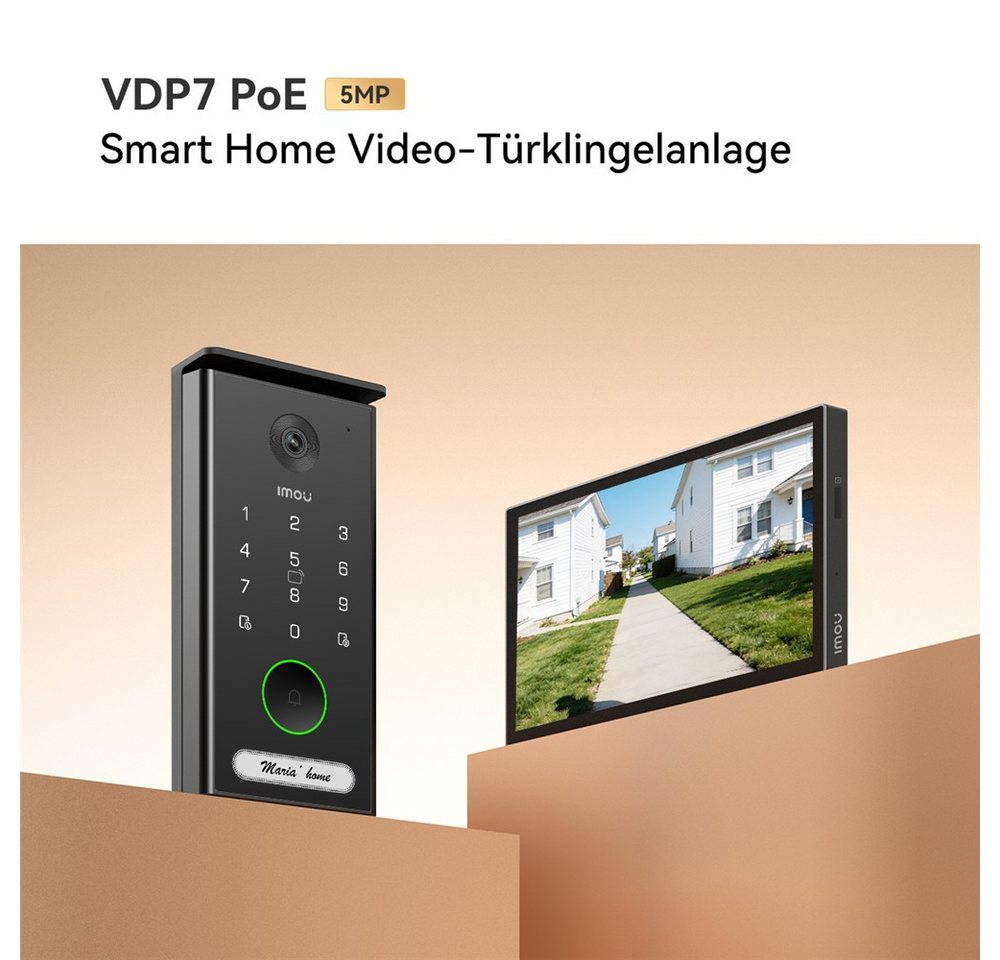 Imou Smart Home Türklingel PoE mit Zwei-Wege-Kommunikation Türsprechanlage mit Kamera (Innenbereich, Außenbereich, 2-tlg., Klingelanlage, Türmonitor, Videosprechanlage mit Türöffner) Bild 2