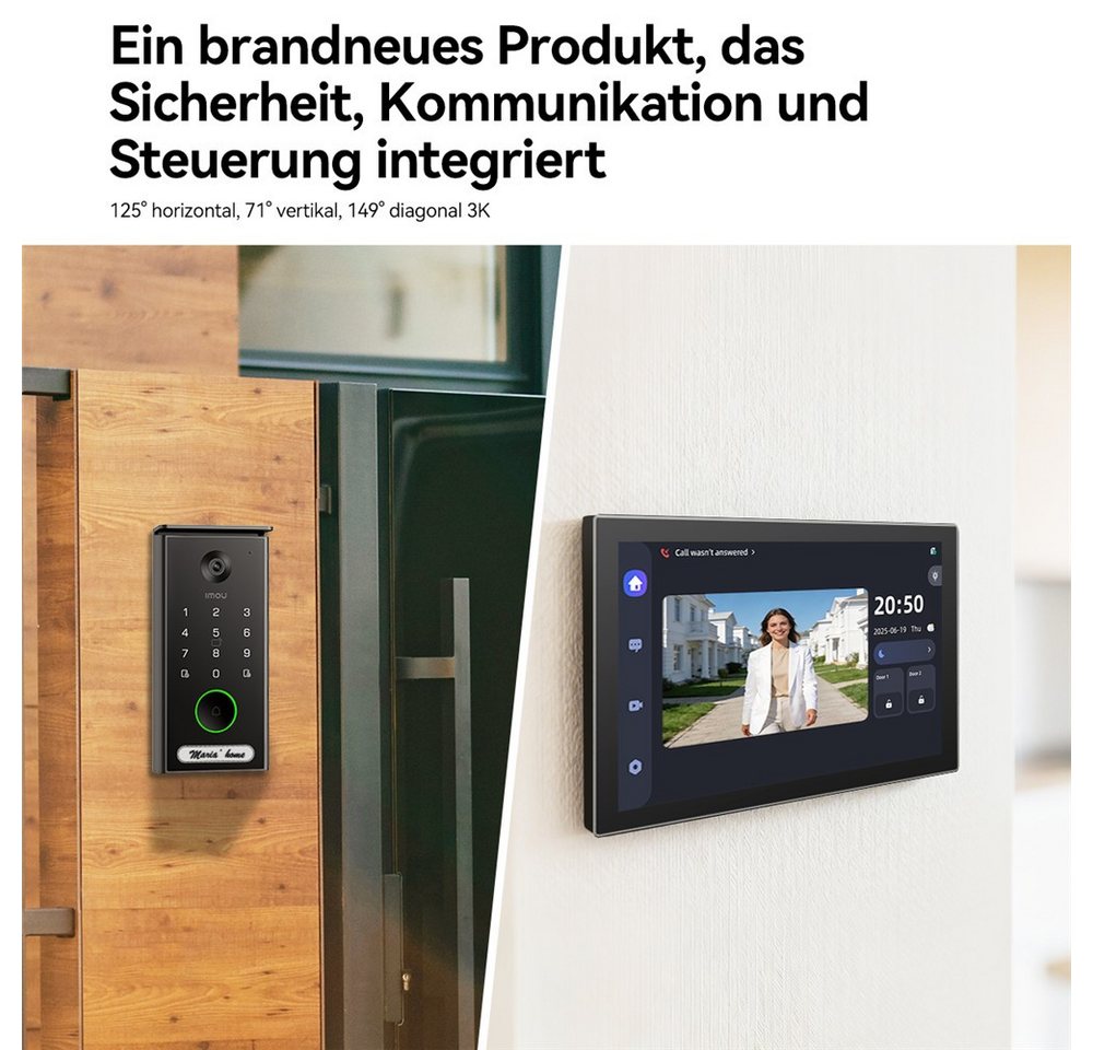 Imou Smart Home Türklingel PoE mit Zwei-Wege-Kommunikation Türsprechanlage mit Kamera (Innenbereich, Außenbereich, 2-tlg., Klingelanlage, Türmonitor, Videosprechanlage mit Türöffner) Bild 4
