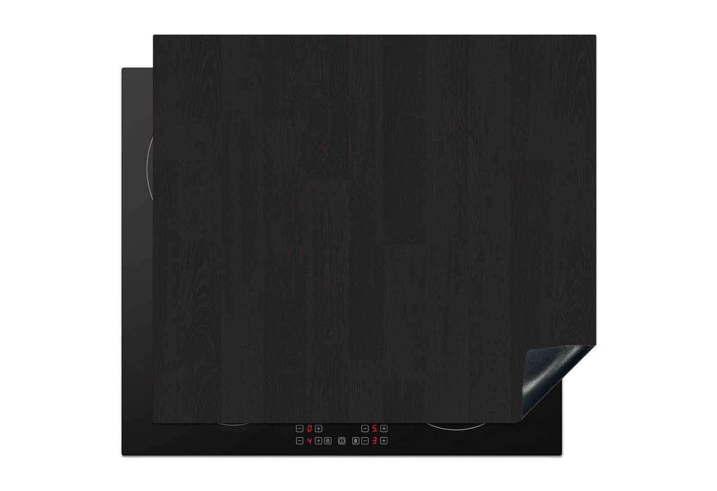 MuchoWow Herd-Abdeckplatte Regal - Schwarz - Muster, Vinyl, (1 tlg), Ceranfeldabdeckung Küche, Herdabdeckplatte Einteilig, 60x52 cm Bild 2