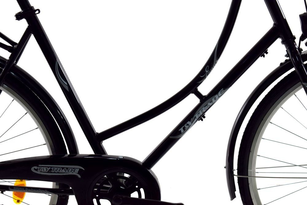 T&Y Trade Cityrad 28 ZOLL DAMEN CITY HOLLAND FAHRRAD BIKE Rad Rücktritt STVO Enur Schwar, 1 Gang, Rücktritt, Gepäckträger, Seitenständer, Korb Bild 5
