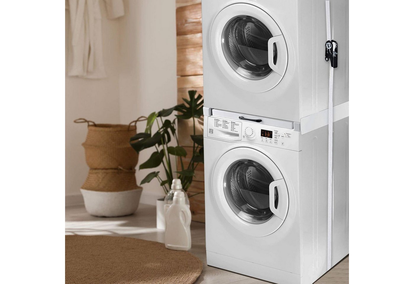 FIMEI Zwischenbaurahmen Universal Stapelbausatz für 60 cm Waschmaschine & Trockner (1-St), mit Auszugplatte, Schnellmontage, Waschmaschinenuntergestell Bild 2