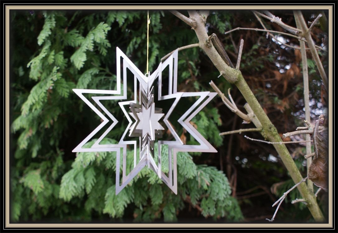 Kette´s Grillzubehör Windspiel Edelstahl Weihnachts Stern/Winter Deko/Windspiel, Nicht rostend