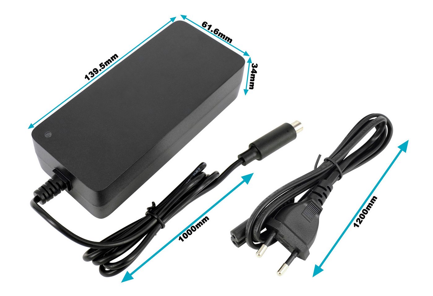 PowerSmart Xiaomi M365 Batterie-Ladegerät (42V 2A für Balance-Scooter, Elektrofahrräder, Elektrorollstühle)