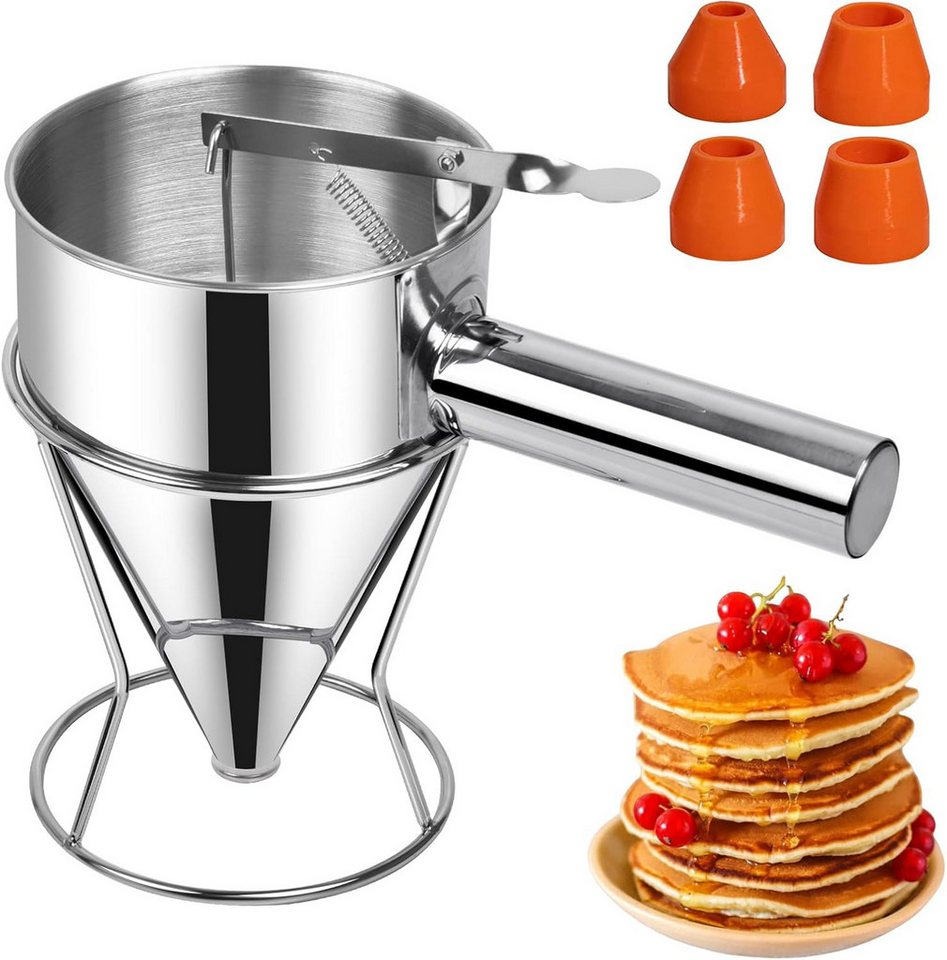 FELIXLEO Teigportionierer Teigspender Edelstahl 600ml Mit Ständer Für Pfannkuchen Dessert, (1-tlg) Bild 4