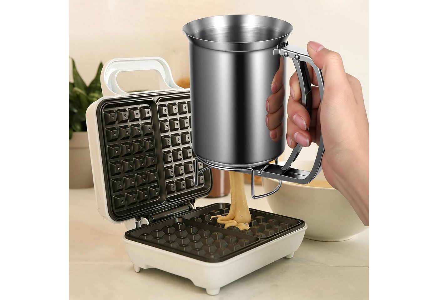 FELIXLEO Teigportionierer Teigportionierer Edelstahl 900ml Für Muffins Cupcakes Backen, (1-tlg) Bild 4