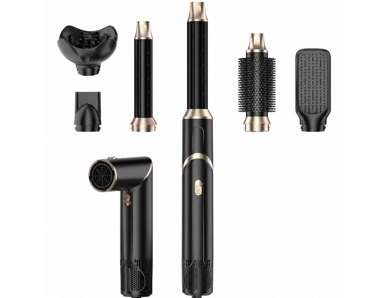 UKLISS Multihaarstyler 6-in-1 Air Styler 1000 W, Heißluftbürste mit Negativ-Ionen-Technologie, Multigerät mit wechselbaren Aufsätzen zum Trocknen, Glätten und Locken Bild 5