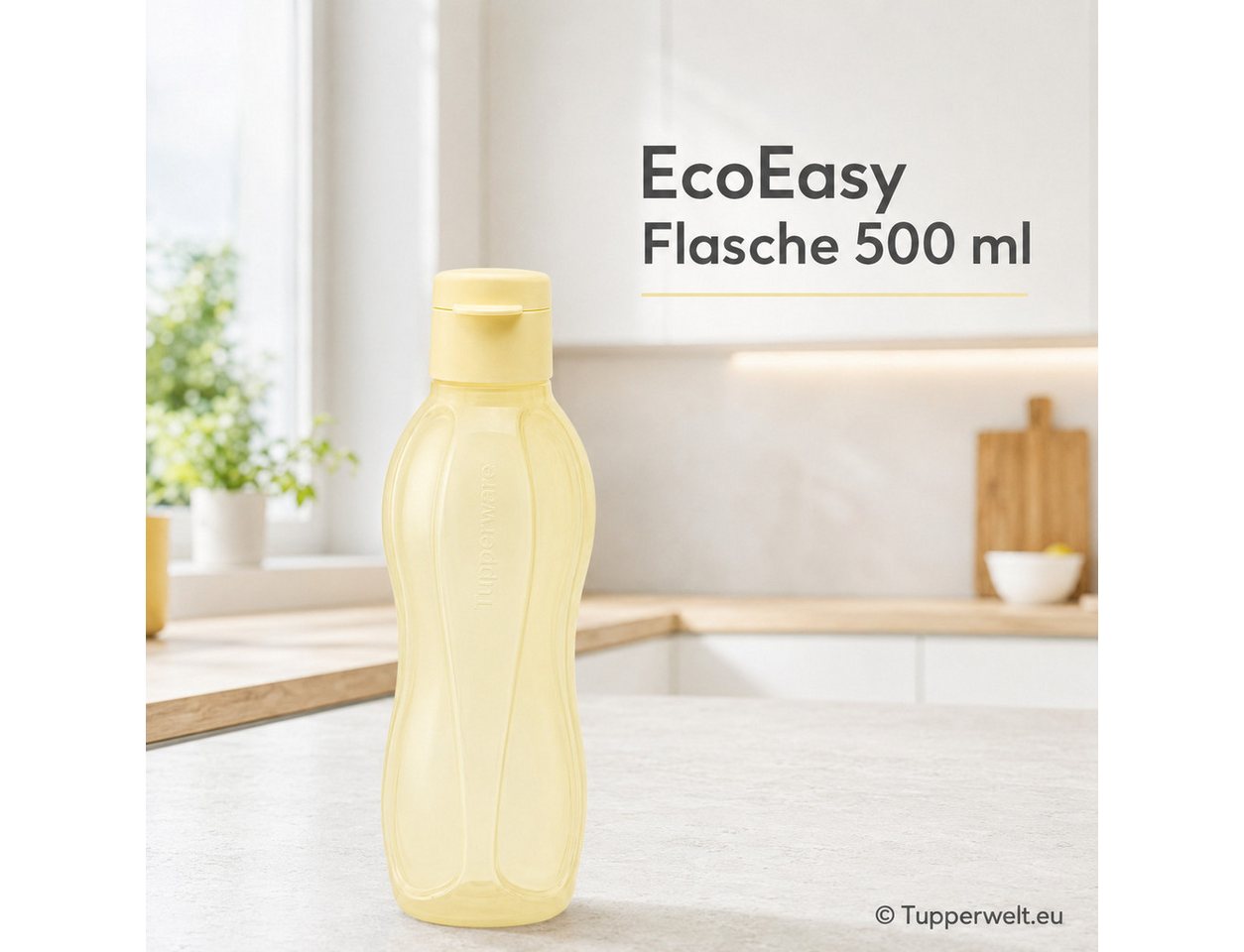 TUPPERWARE Trinkflasche Tupperware EcoEasy Trinkflasche 500ml in gelb