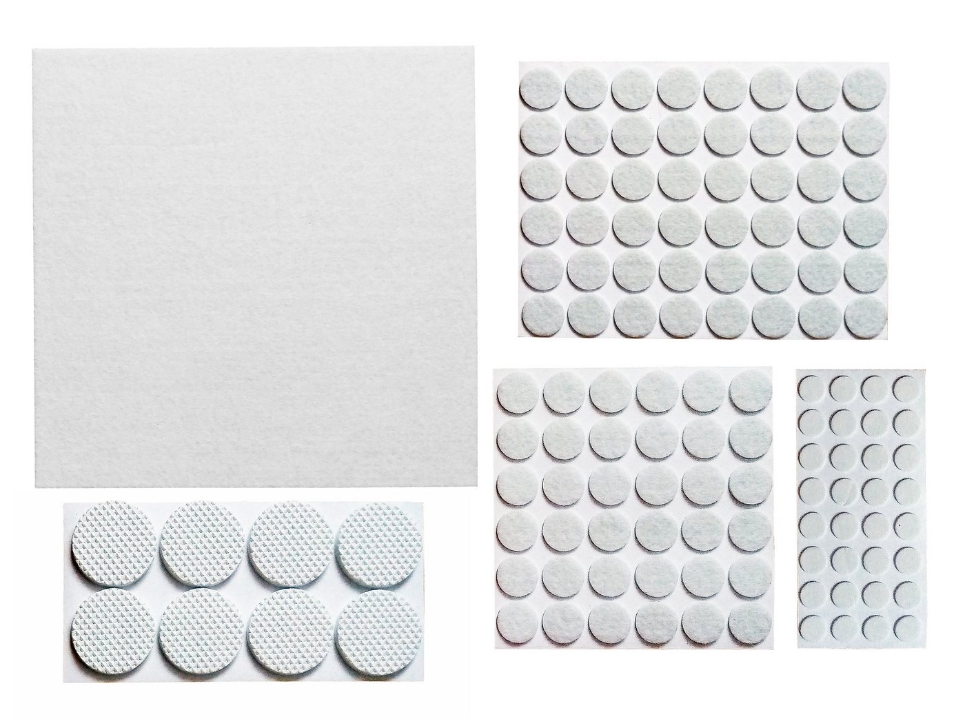 Reinex Filzgleiter MÖBELGLEITER SET 125-Stück selbstklebend Filzgleiter Stuhlgleiter 26, Ø10mm/15mm/20cm/38mm/20x20cm Filz Möbel Stuhl rund eckig
