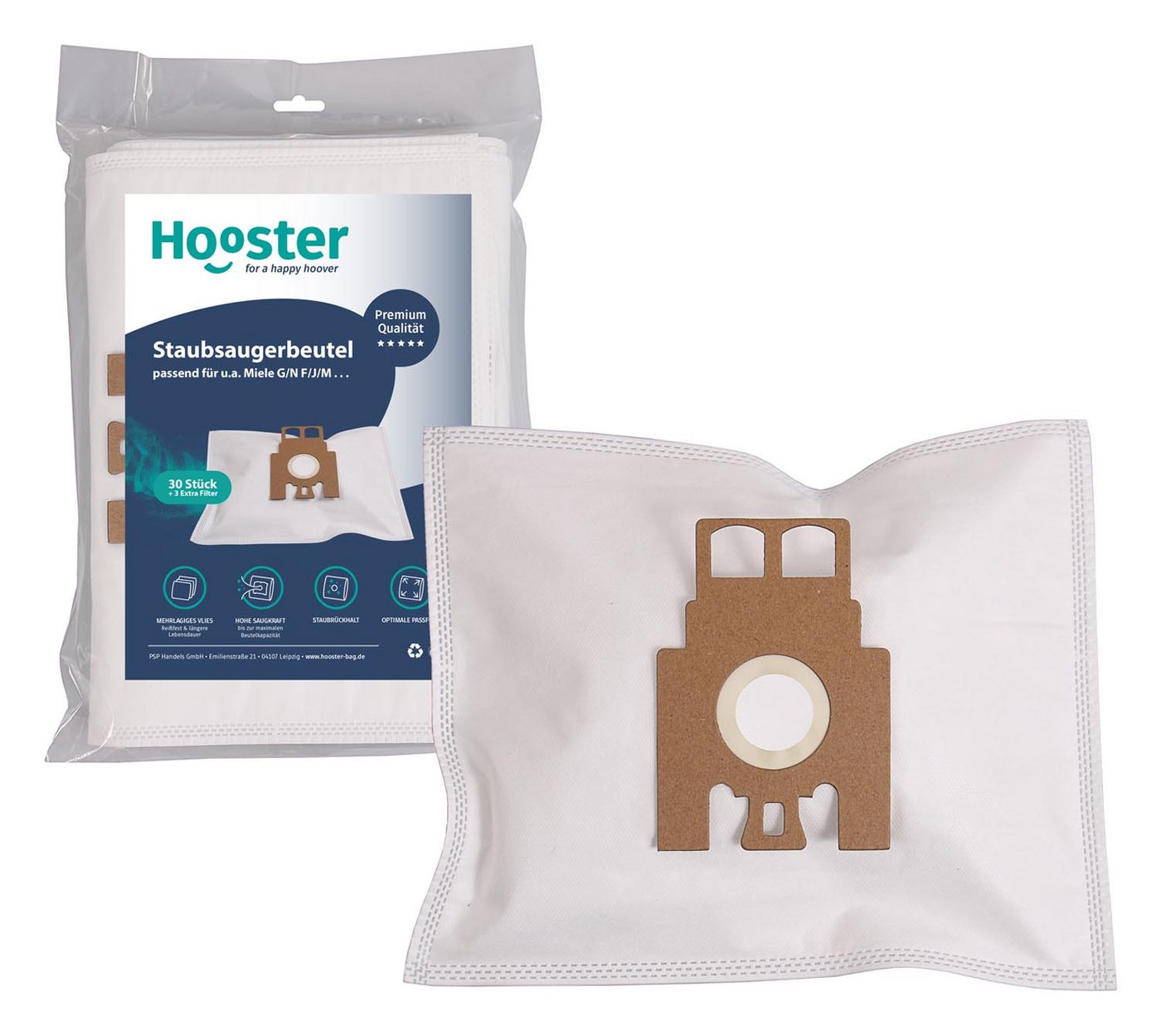 Hooster Staubsaugerbeutel 30 Stück passend für Miele Complete C 2 / C2 / C.2 /C/2, / C-2 Tango Ecoline/Eco Line mit Zusatzfiltervlies Bild 2