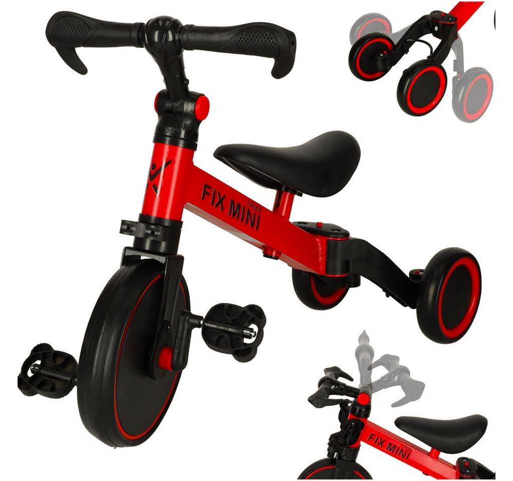 Ikonka Fahrrad-Laufrad Verstellbares 3-in-1 Dreirad für Kleinkinder mit Pedalen (Verstellbares Kinderfahrzeug für Lern- und Fahrspaß, 3-in-1 Dreirad mit Pedalen und Balance-Funktion für Kinder), 3-in-1 Dreirad, höhenverstellbar, Gleichgewichtstraining Bild 4