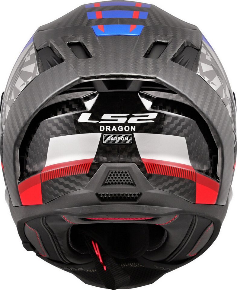 LS2 Motorradhelm FF807 Dragon Trax Carbon Helm, Vorbereitet Für Kommunikationssystem,notfallsystem-polsterung (eq Bild 3
