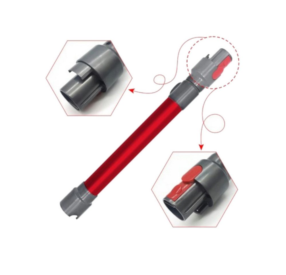 Trade-Shop Teleskoprohr passend für Dyson V15 Detect Absolute, V15 Detect Complete, Zubehör für Staubsauger, ausziehbar von 45cm auf bis zu 70cm Länge / mit Steckmechanismus Bild 2