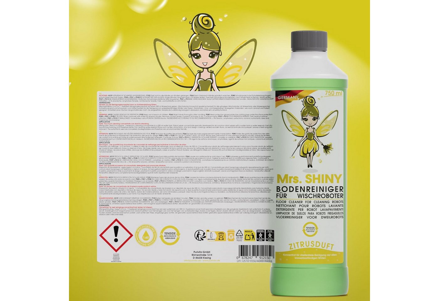 Mrs Shiny Wischroboter Mrs Shiny Excellente Wischroboter Reiniger (3er Duft-Set) Bild 4