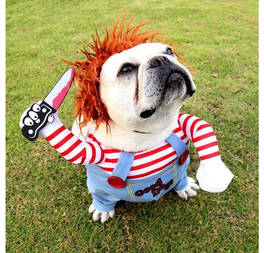 FELIXLEO Hundepfeife Halloween Hundekostüm Deadly Doll Cosplay Tier Party Kostüm M, (1-St)
