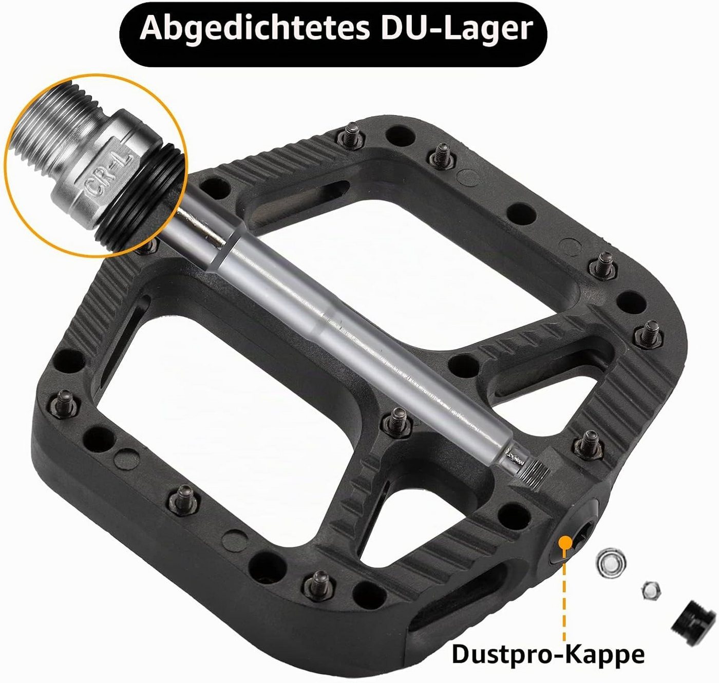 ROCKBROS Fahrradpedale Breite MTB Plattformpedale aus Nylon rutschfest Bild 2
