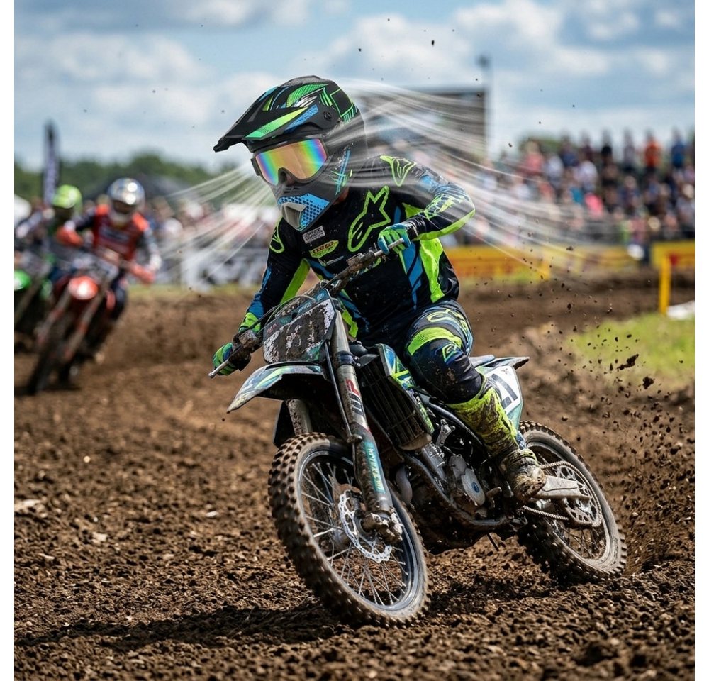 Athlix Motocrosshelm Off-Road Motocross-Helm Kinder Downhill Mountainbike Helm, Belüftungsöffnungen vor Hitzestau, Aerodynamisches Cross-Design Bild 3