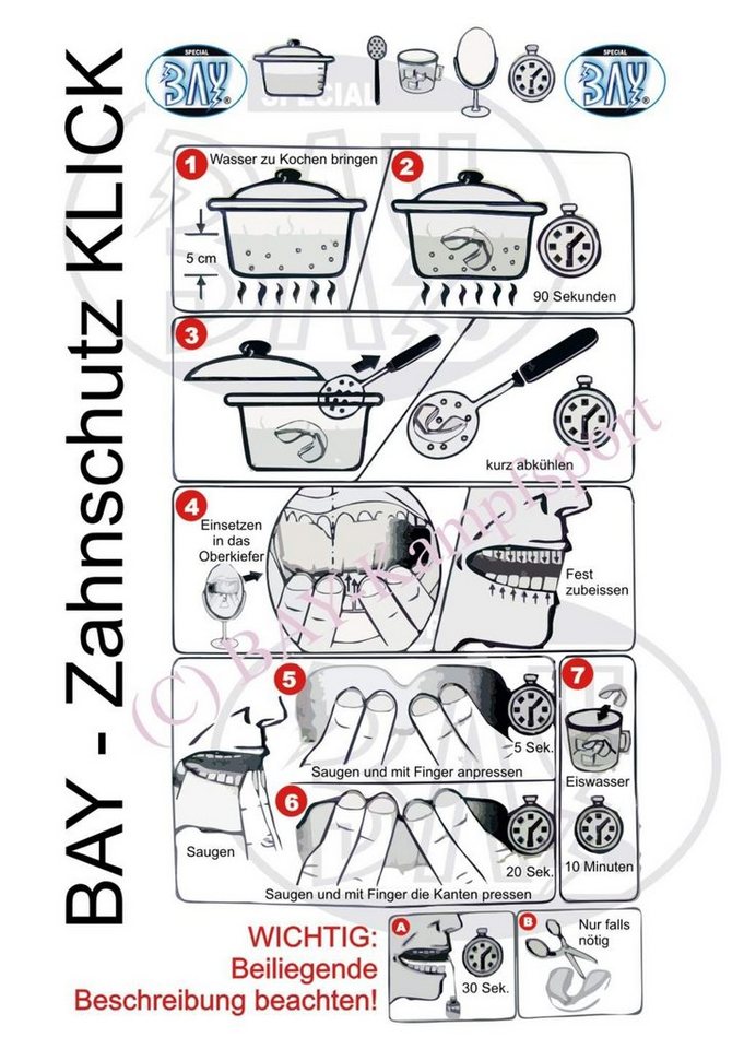 BAY-Sports Zahnschutz Zahnschützer mit Klick Box Kinder transparent, Mundschutz Sport Bild 3