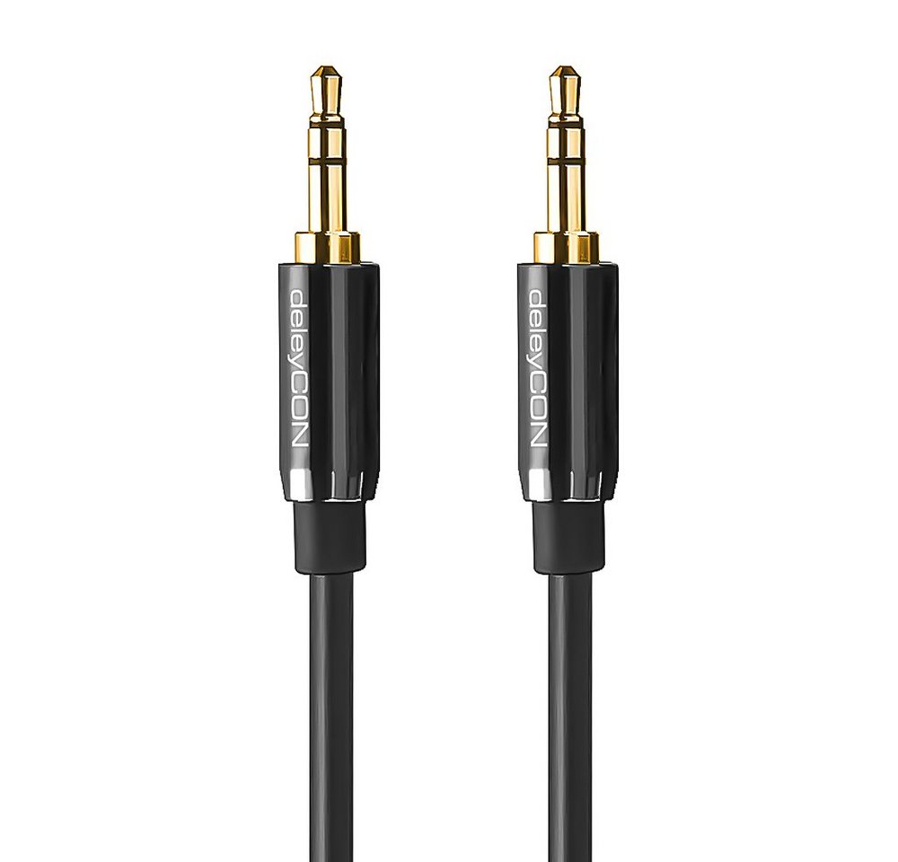 deleyCON deleyCON 1m Klinkenkabel 3,5mm AUX Kabel Stereo Audio Kabel 2x gerade Audio-Kabel