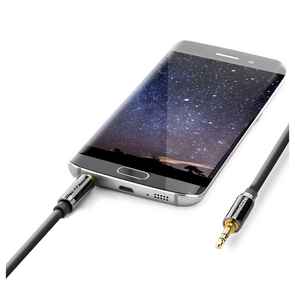 deleyCON deleyCON 1m Klinkenkabel 3,5mm AUX Kabel Stereo Audio Kabel 2x gerade Audio-Kabel Bild 3