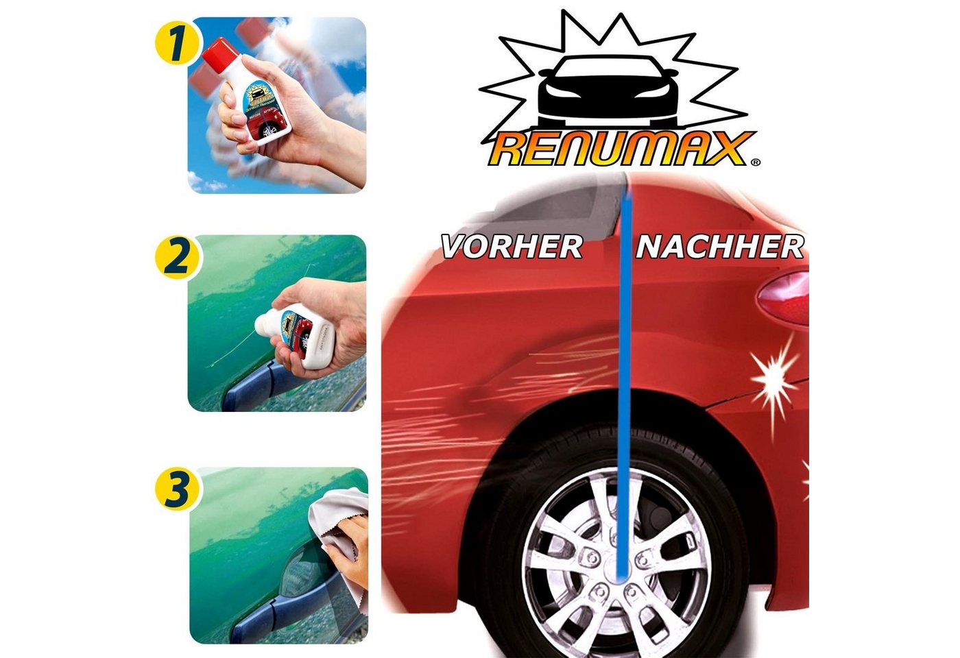 RENUMAX Kratzer-Entferner Auto Lackkratzer Politur Weiß Lackstift Autopolitur Autopolitur (1 St), für Weißtöne