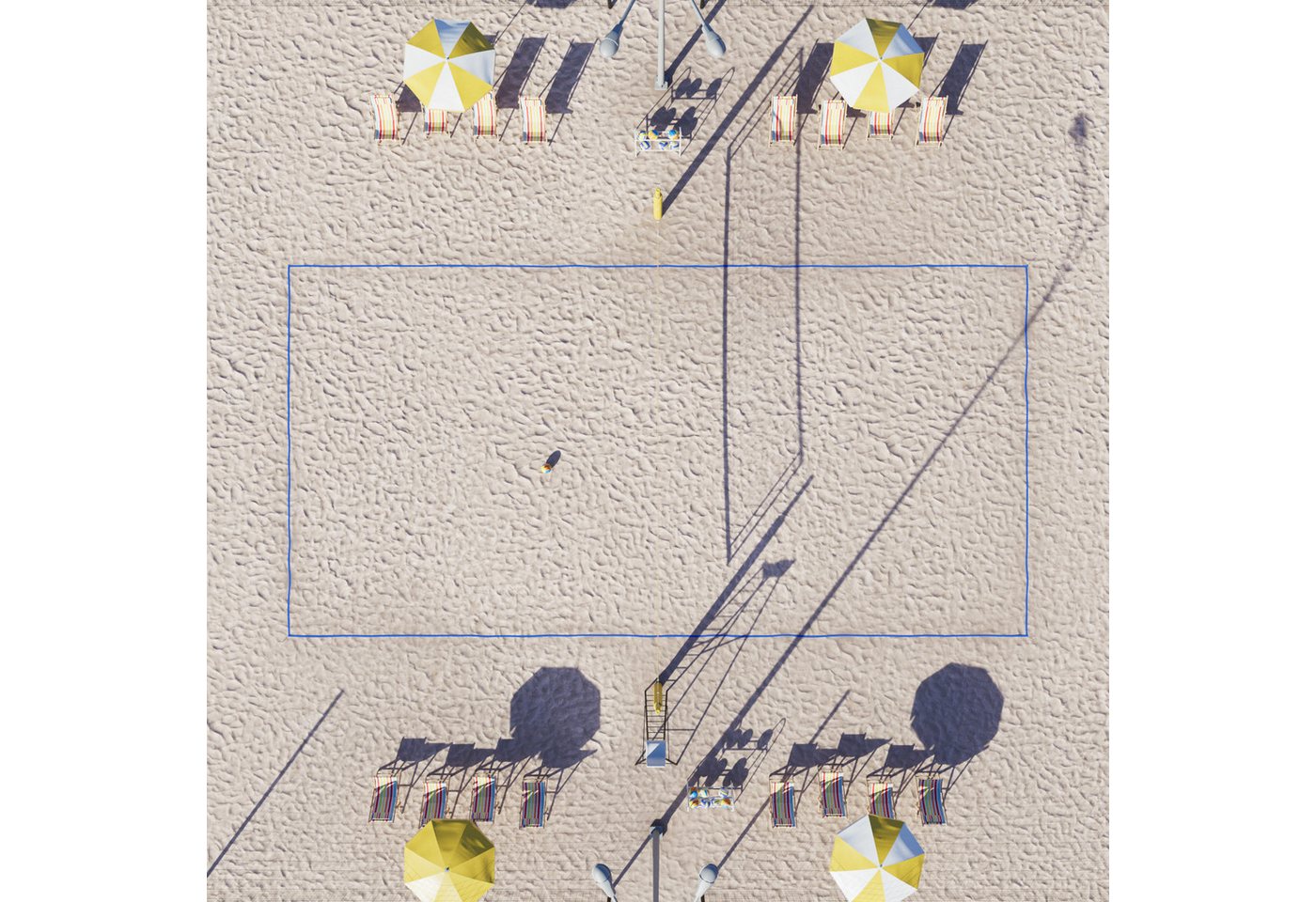 QLS Markierungslinie Volleyball Spielfeldmarkierung Kunststoff Blau 19x8 cm Heringe Bild 3