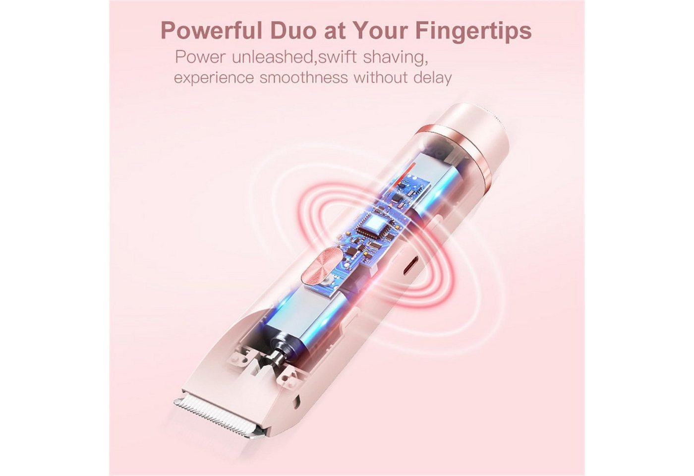FELIXLEO Elektrokörperrasierer 2-in-1 Damen Körperrasierer Haartrimmer Wasserdicht Bikini Trimmer Bild 2