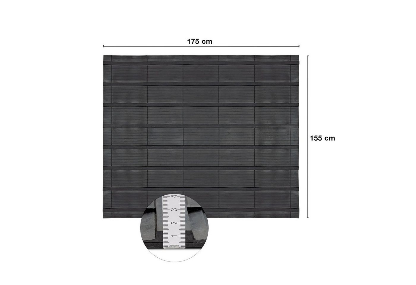 Floordirekt Bodenmatte Rampenmatte für Pferdeanhänger, 155 x 175 cm, Rampenschutz