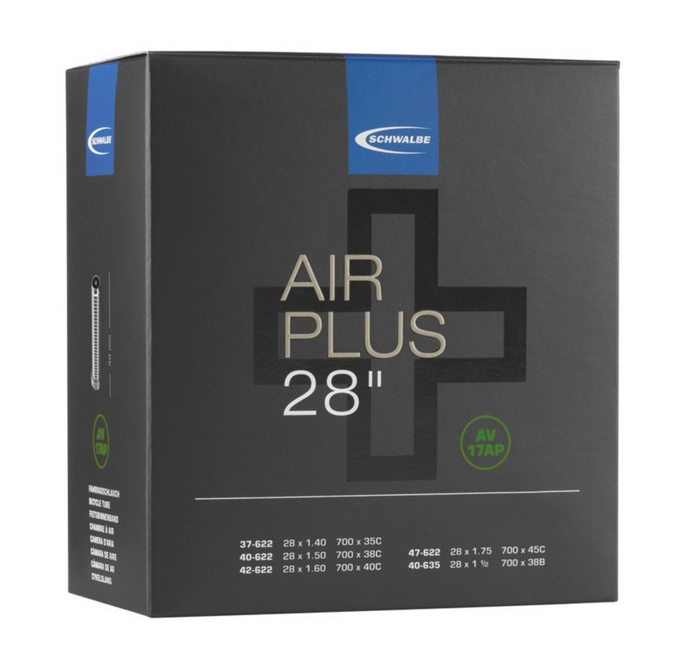 Schwalbe Fahrradschlauch 28" Schlauch "AV 17AP Air Plus", 37/47-622/635, AV AGV 40 mm